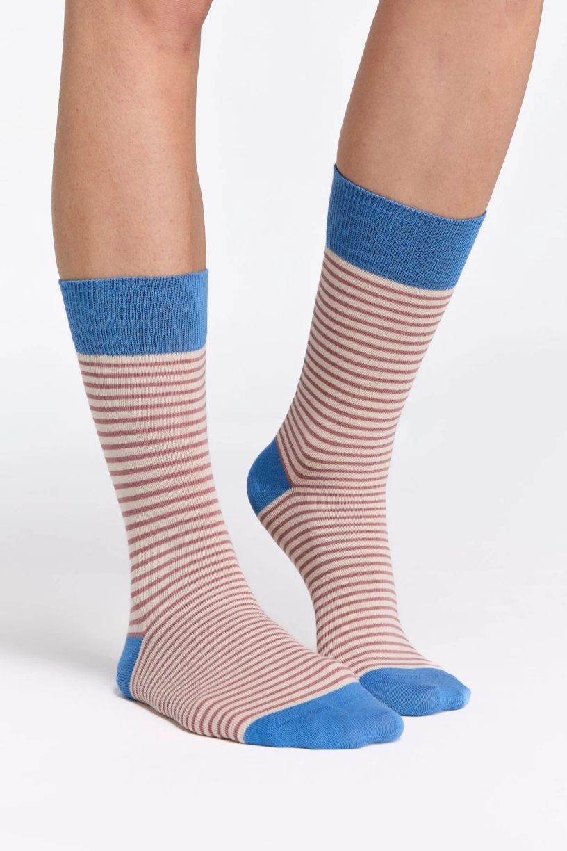 Albero Natur womens vegan Multipack 6x Socks With Longer Cuffs Aquamarine/ Rose Beige
